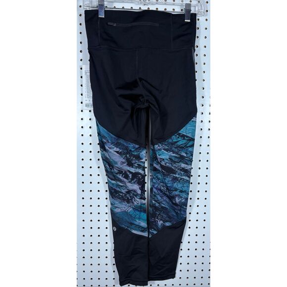 Lululemon Run to Reset Tight 25" Leggings Black Frozen Island Gym Workout Size 6 - Picture 2 of 9